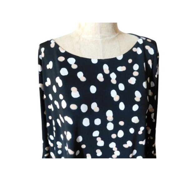 Carmen Marc Valvo size 1X Plus Size Polka Dot Flare Sleeve Blouse Top - Picture 3 of 3